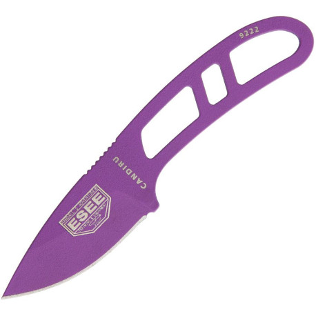 Couteau ESEE Candiru Lame Fixe Violet avec Étui Blanc - 1