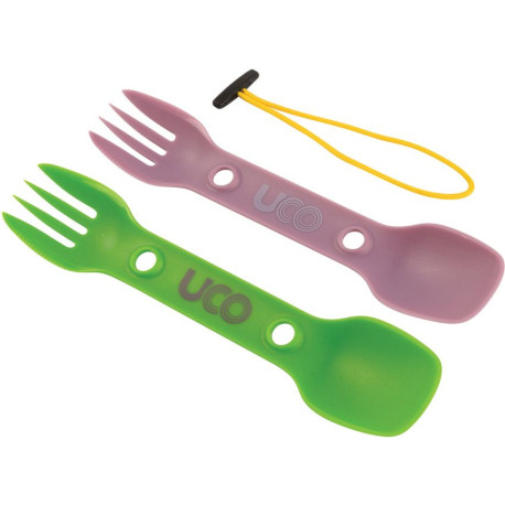 Couvert UCO Eco Utility Spork 3-en-1 Lot de 2 Vert Lavande - 1
