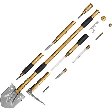 Pelle Multifonction de Survie SRM Démontable Dorée - 1