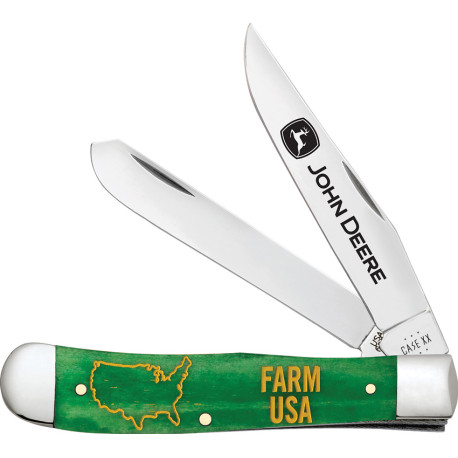 Couteau de Poche Case John Deere Trapper 2 Lames Inox Vert - 1