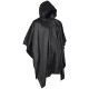 Poncho de Pluie Mil-Tec Vinyle PVC Imperméable Noir Léger Économique - 1