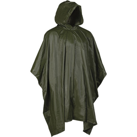 Poncho de Pluie Mil-Tec Vinyle PVC Imperméable Vert OD Léger - 1