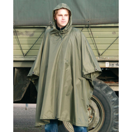 Poncho de Pluie Tactique Mil-Tec Ripstop Polyester PVC Vert OD - 1