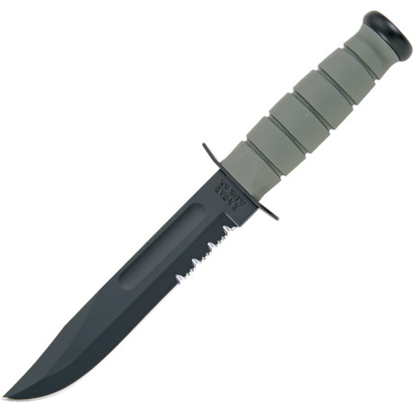 Couteau KA-BAR Fighting Utility Vert Feuillage - Lame Clip Point Dentelée 17,8 cm - 1
