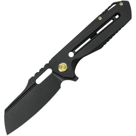 Couteau KUBEY Atlas Titane Noir M390 Frame Lock - Lame Sheepsfoot 9,5 cm - KB290F - 1