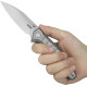 Couteau KUBEY Whammy Titane Gris Frame Lock - Lame Wharncliffe - KU474A - 4
