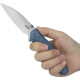 Couteau KUBEY Whammy Titane Bleu Frame Lock - Lame Wharncliffe - KU474B - 4
