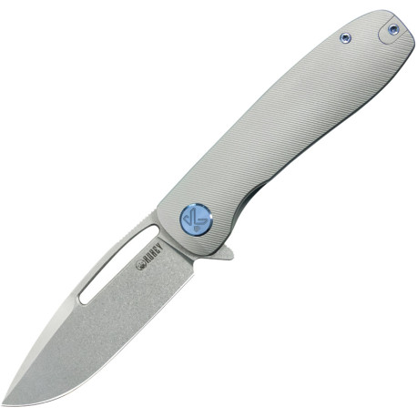 Couteau KUBEY Supercell Titane Gris Liner Lock - Lame Drop Point 8,8 cm - KU353A - 1