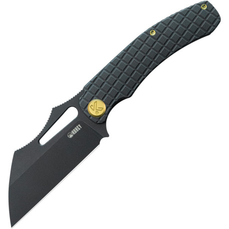 Couteau KUBEY Sylow Titane Noir Frame Lock - Lame Wharncliffe 8,8 cm - KU260D - 1