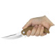 Couteau KUBEY Wave Crest Micarta Marron Liner Lock - Lame Hawkbill 9,6 cm - KU346D - 4