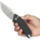 Couteau KUBEY Basilisk Noir Button Lock - Lame Tanto 8,2 cm - KU391A - 4