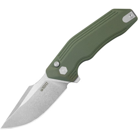 Couteau KUBEY Basilisk OD Green Button Lock - Lame Tanto 8,2 cm - KU391B - 1