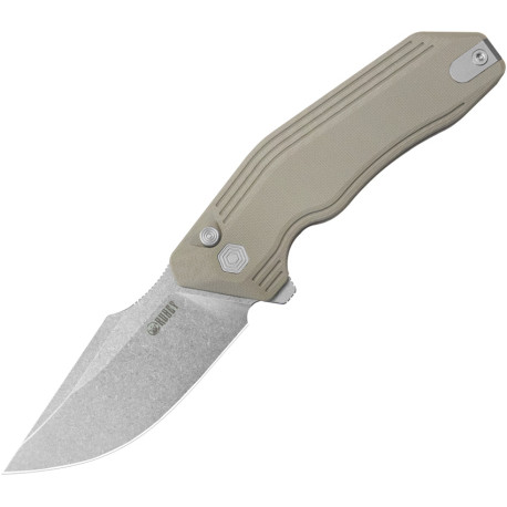 Couteau KUBEY Basilisk Tan Button Lock - Lame Tanto 8,2 cm - KU391C - 1