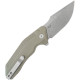 Couteau KUBEY Basilisk Tan Button Lock - Lame Tanto 8,2 cm - KU391C - 2