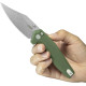 Couteau KUBEY Hades OD Green Button Lock - Lame Clip Point 8,3 cm - KU394B - 4