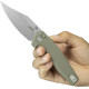 Couteau KUBEY Hades Tan Button Lock - Lame Clip Point 8,3 cm - KU394C - 4