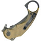 Couteau KUBEY Jaw Karambit Ultem Liner Lock - Lame Tanto Karambit 6,4 cm - KU439E - 2
