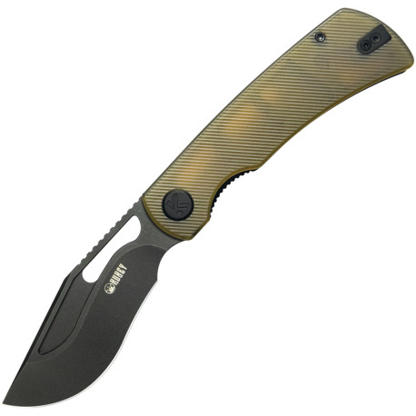 Couteau KUBEY Gurkha Ultem Black Stonewash Liner Lock - Lame Kukri 8,9 cm - KU397D - 1