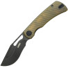 Couteau KUBEY Gurkha Ultem Black Stonewash Liner Lock - Lame Kukri 8,9 cm - KU397D