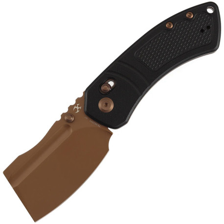 Couteau KANSEPT Korvid V G10 Noir Crossbar Lock - Lame Cleaver 7,4 cm - TE2030V1 - 1