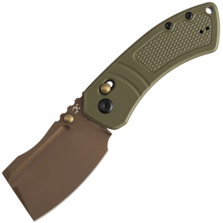 Couteau KANSEPT Korvid V G10 Olive Crossbar Lock - Lame Cleaver 7,4 cm - TE2030V2 - 1