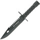 Couteau Fixe Smith & Wesson Baïonnette M-9 Special Ops Noire - Lame Bowie 19,8 cm - SW3B - 1