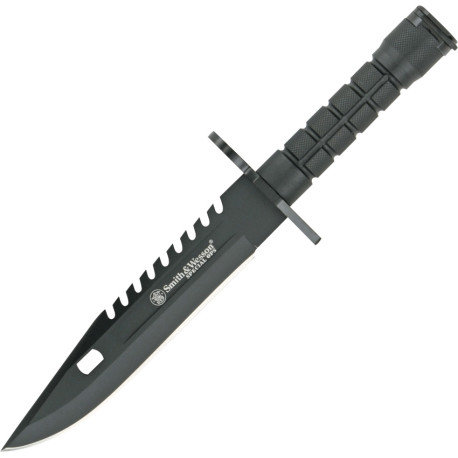Couteau Fixe Smith & Wesson Baïonnette M-9 Special Ops Noire - Lame Bowie 19,8 cm - SW3B - 1