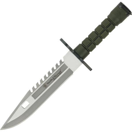 Couteau Fixe Smith & Wesson Baïonnette M-9 Special Ops OD Green - Lame Bowie 19,8 cm - SW3G - 1