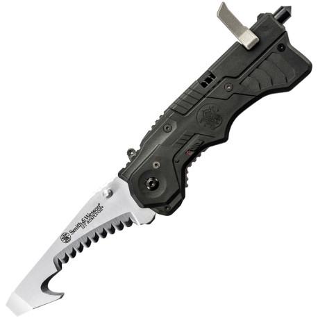 Couteau Pliant Smith & Wesson Rescue M.A.G.I.C. - Lame Sheepsfoot Dentelé 8,6 cm - SW911N - 1