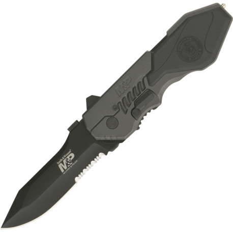Couteau Pliant Smith & Wesson M&P Large M.A.G.I.C. Lame Clip Point Dentelé 9,1 cm - SWMP4LS - 1