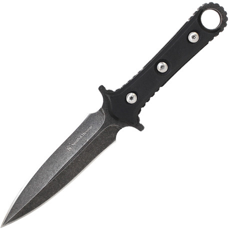 Couteau Fixe Smith & Wesson Full Tang Dague de Botte - Lame Dague Double Tranchant 11,2 cm - SWF606 - 1