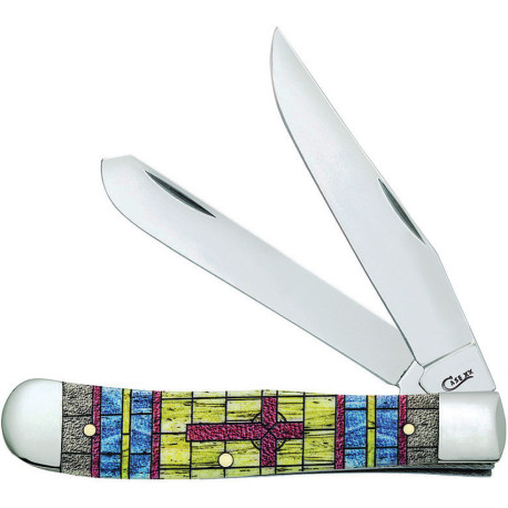 Couteau de Poche Case Trapper Vitrail Croix - 38713 - 1