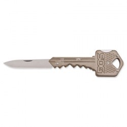 Couteau SOG Key lame 3.8cm Lisse Satin manche Inox - KEY102