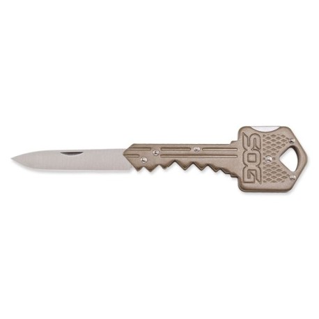 Couteau SOG Key lame 3.8cm Lisse Satin manche Inox - KEY102 - 1