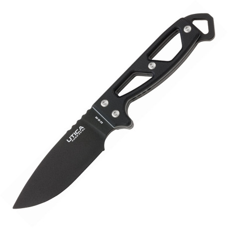 Couteau de Cou Utica Stealth II - Lame Drop Point 7,9 cm 1095 - Étui Allume-Feu - 11-UTKN2 - 1