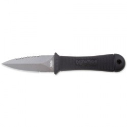 Couteau SOG Pentagon lame 9.2cm semi-dentelée Noir manche Polymère - M14K-CP - 2