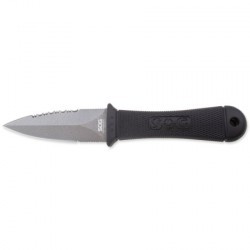 Couteau SOG Pentagon lame 9.2cm semi-dentelée Noir manche Polymère - M14K-CP