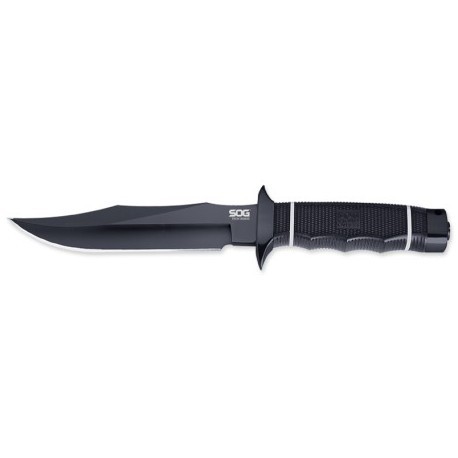 Couteau SOG Tech Bowie lame 16.3cm Lisse Noir manche Polymère - S10B - 1