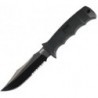 Couteau SOG Seal Pup Elite lame 12.3cm semi-dentelée Noir manche GFN - E37TN-CP - 1