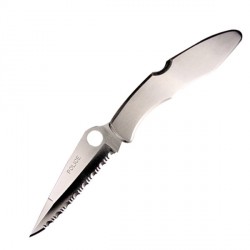 Couteau Spyderco Police Lame 10.4cm dentelée Inox Manche Inox - C07S - 2