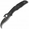 Couteau Spyderco Matriarch 2 lame 9.1cm dentelée Noir manche FRN (Nylon renforcé) - C12SBBK2W
